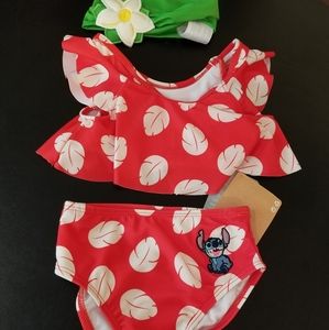 Disney's Lilo & Stitch Girls Bathing Suit Size 2